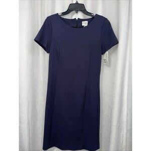 Rodika Zanian Paris navy blue Knit Short Sleeve Dress Size 36 / 2  nwot
